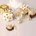 10pcs Mini Golden Stripe Dots Gift Box Hexagon Wedding Chocolate Box B_1